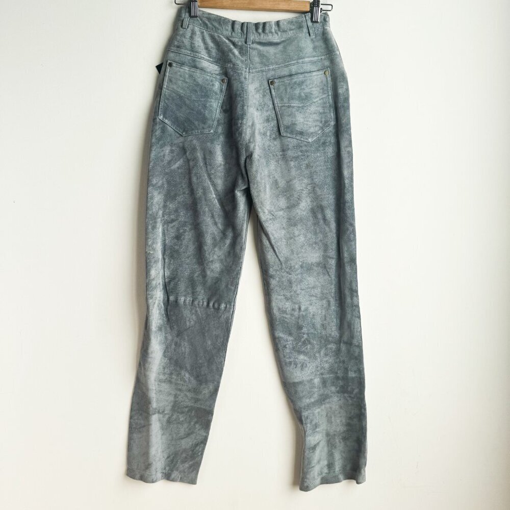 NuAge Blue Suede Straight Leg Pants 6 - Picture 4 of 6
